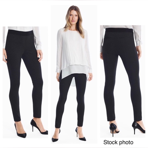 WHBM Ponte Charcoal Gray Comfort Side-Zip Ankle Pants (6) - Picture 1 of 15